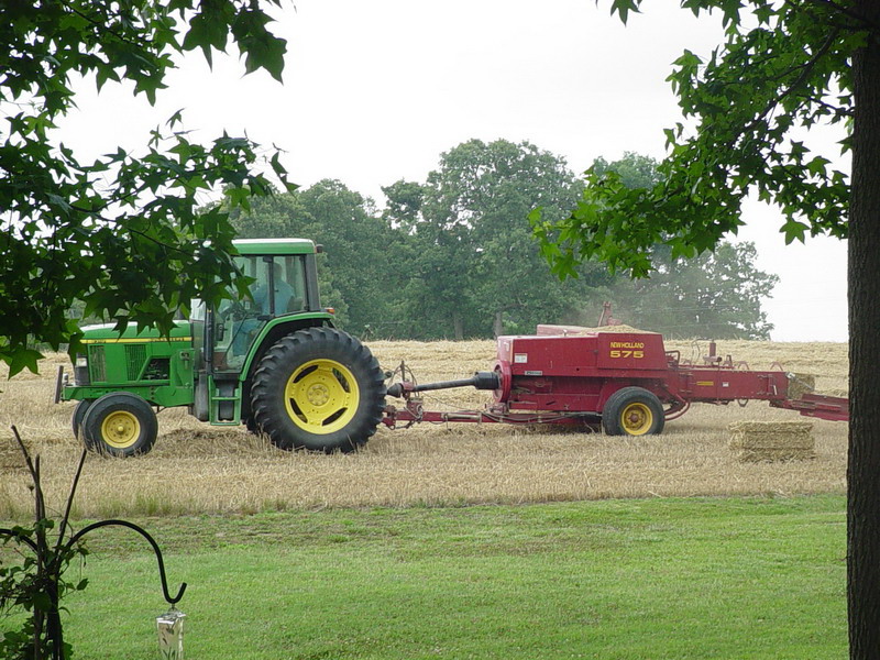 Bailing wheat straw